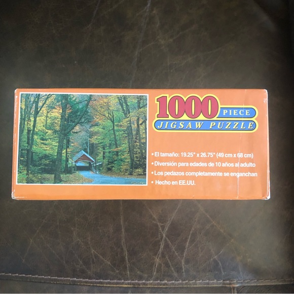 Hoyle Jigsaw Puzzle;  Covered Bridge In Fall, Model#5600-SCE, 1000 pieces - Picture 5 of 7